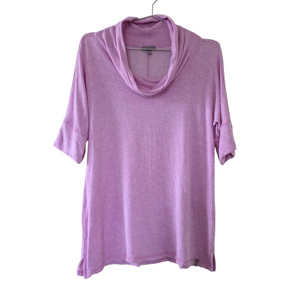 Talbots T by Talbots Cowl Neck Short Sleeve Top Pink Women Size M Rayon Spandex